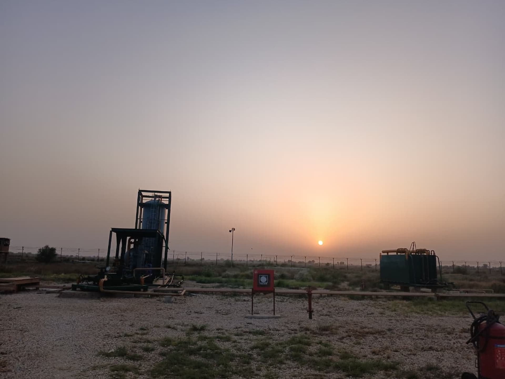 Separator equipment used during surface well testing at sunrise